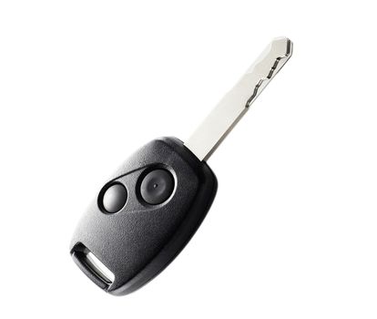 Car keys with reflections on a white background
