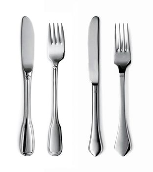 Forks and knifes isolated