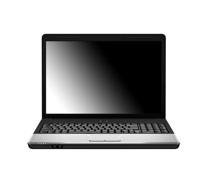 Laptop isolated on white, clipping path included