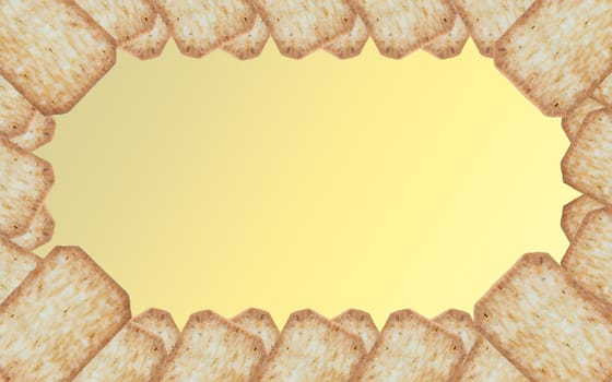 frame made of cracker on beautiful gradient.