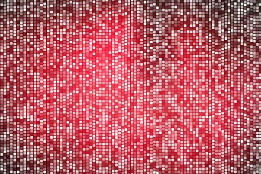 abstract square polka dots on dark red background.