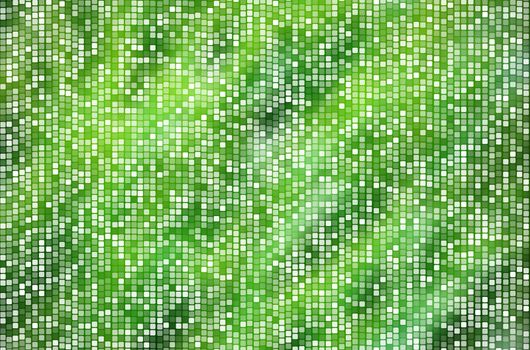 abstract square polka dots on green background.