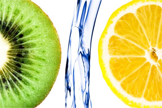 citrus fruit splashing isolated on white background