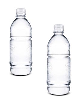 small bottles of water isolated