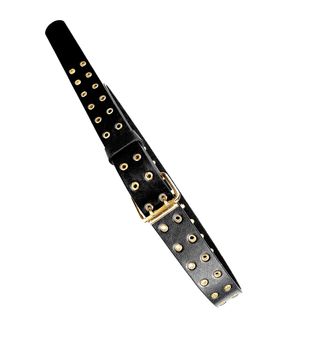 stylish black leather belt isolated