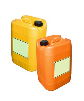 fuel containers isolated