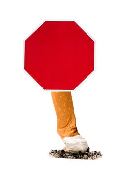 stop smoking sign isolated on white background