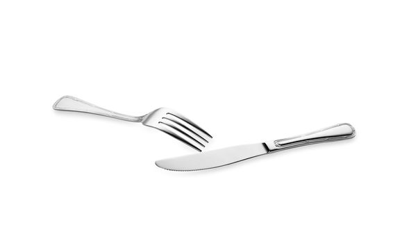 fork and knife isolated on white background