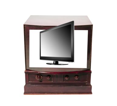 old with modern television