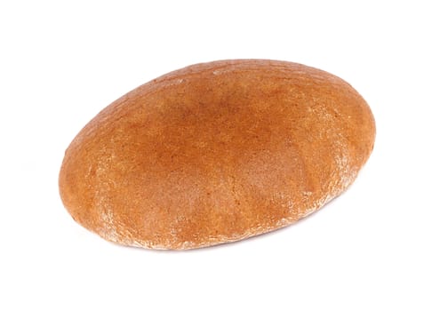 brown bread loaf against white background