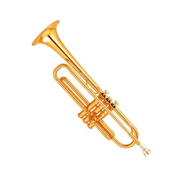 Golden trumpet isolated