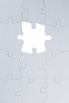 Jigsaw puzzle close up