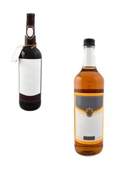 wine bottle isolated over white background