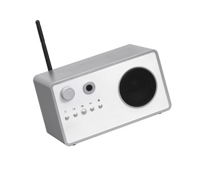 Modern radio transmitter isolated on white background