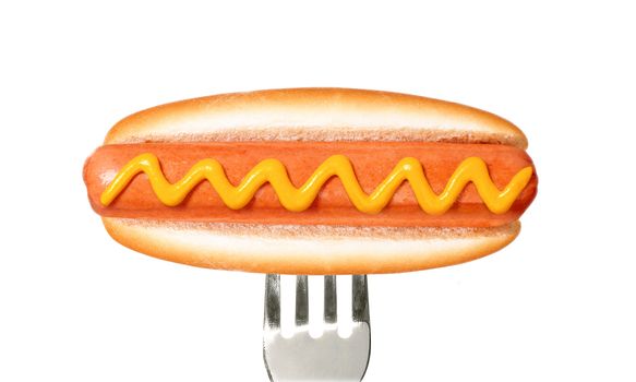 hot dog in fork - concept