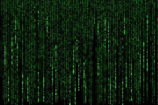 Matrix background with the green symbols.