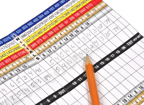 Golf scorecard with low scores