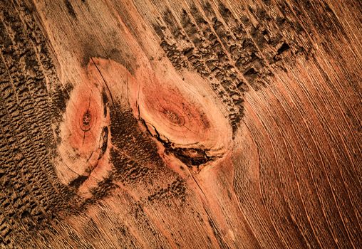 abstract background or texture Two knot on wood