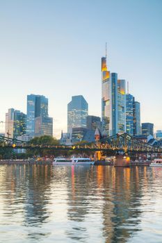 Frankfurt am Main cityscape in the evening