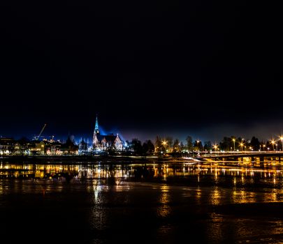 The City Church in Umea, Sweden by Night