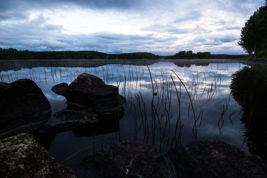 Sunset over Lake in Sweden
