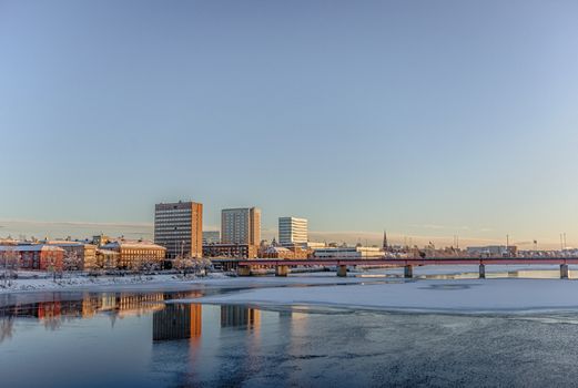 The City of Umea, Sweden in Winter