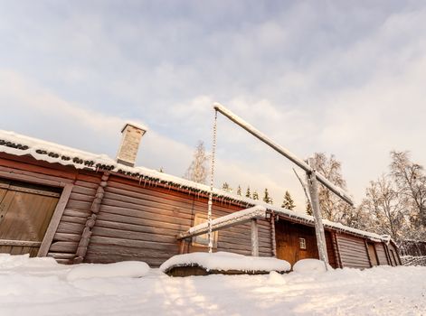 Swedish Taditional Barn in Winter
