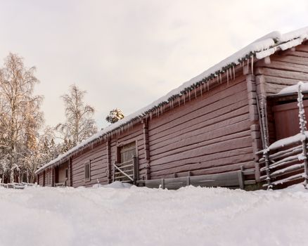 Swedish Old Farm House in Winter