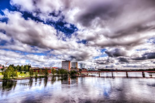 Swedish City With River