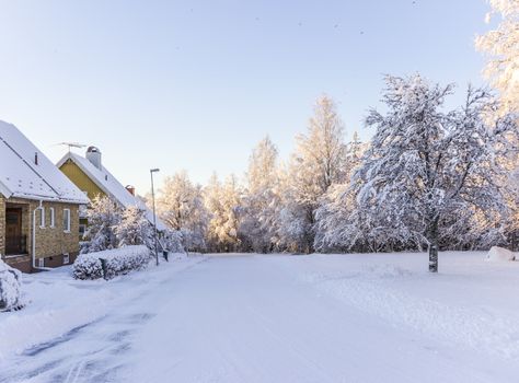 Subarban City Street in Sweden