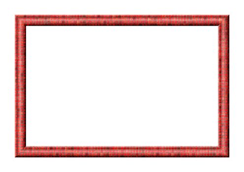 
Rectangular blank photo frame with red textured tiles on white background