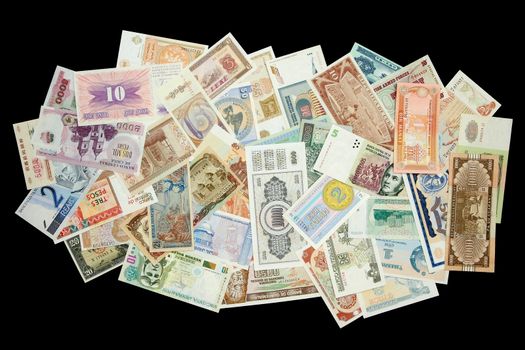 Collection of all over the world paper money