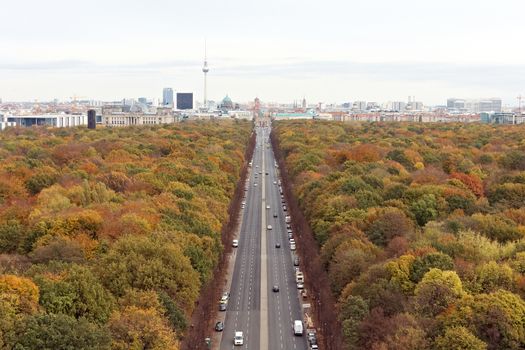 Autumn in Berlin from pictured from the Victory Column