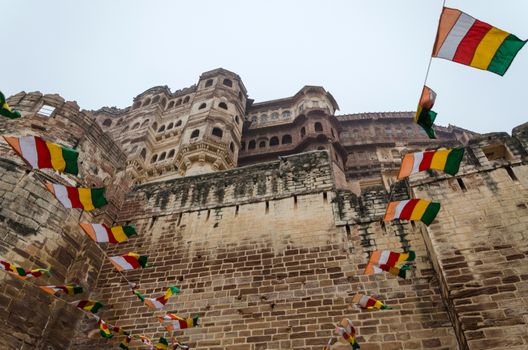 Meherangarh fort landmark in jodhpur, rajasthan, india