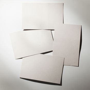 Stack of blank four business cards. Business concept