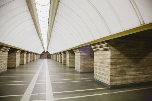 Subway station in a big city with no people