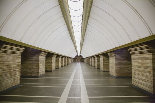 Subway station in a big city with no people