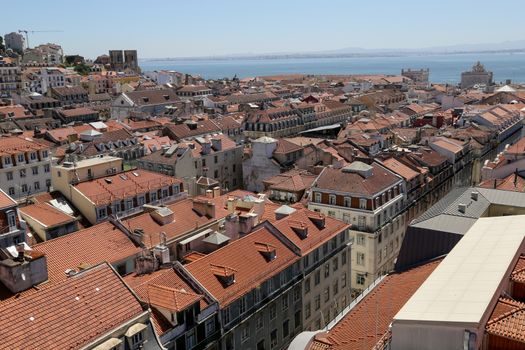 A view on the city of Lisbon - cathedral and river