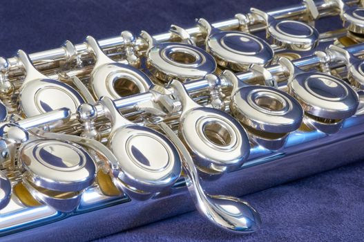 Two flutes on a blue blackground