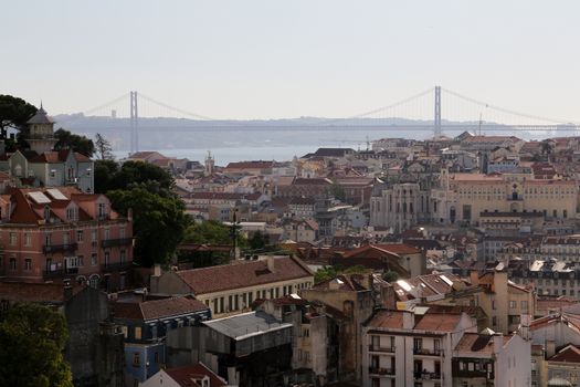 A view on the city of Lisbon - bridge