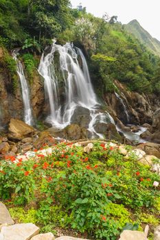 Beautiful Tien Sa water fall in Sapa,Vietnam.