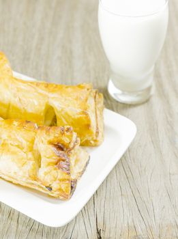 bread with milk glass