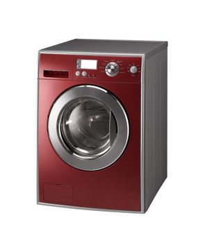 Blue Isolated washing machine on a white background