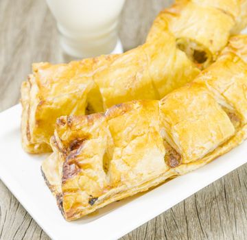 bread with milk glass