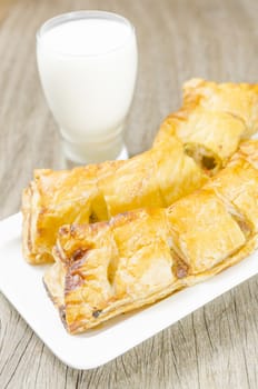 bread with milk glass