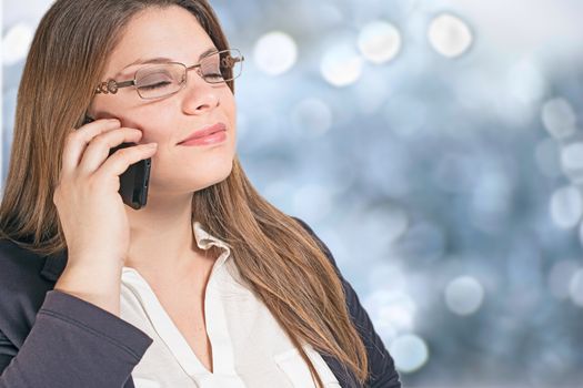 girl with mobile phone at ear