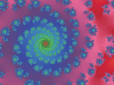 Digital computer graphic - rendering. Abstraction background with fractal spiral for design.