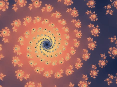 Digital computer graphic - rendering. Abstraction background with fractal spiral for design.