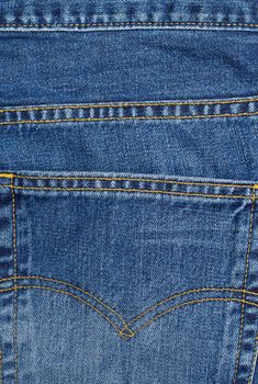 Blue jeans background with a pocket