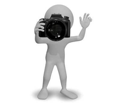 3d Illustration Abstract Man with a Camera